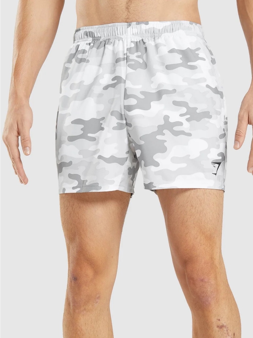 Gymshark Men’s 5” Arrival Light Gray Camo Athletic Shorts Size XS